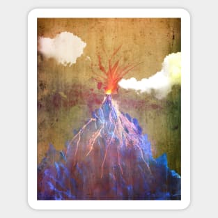 Abstract volcano eruption Sticker